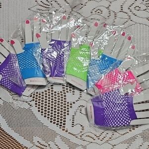 Colorful Fishnet Gloves Set